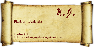 Matz Jakab névjegykártya